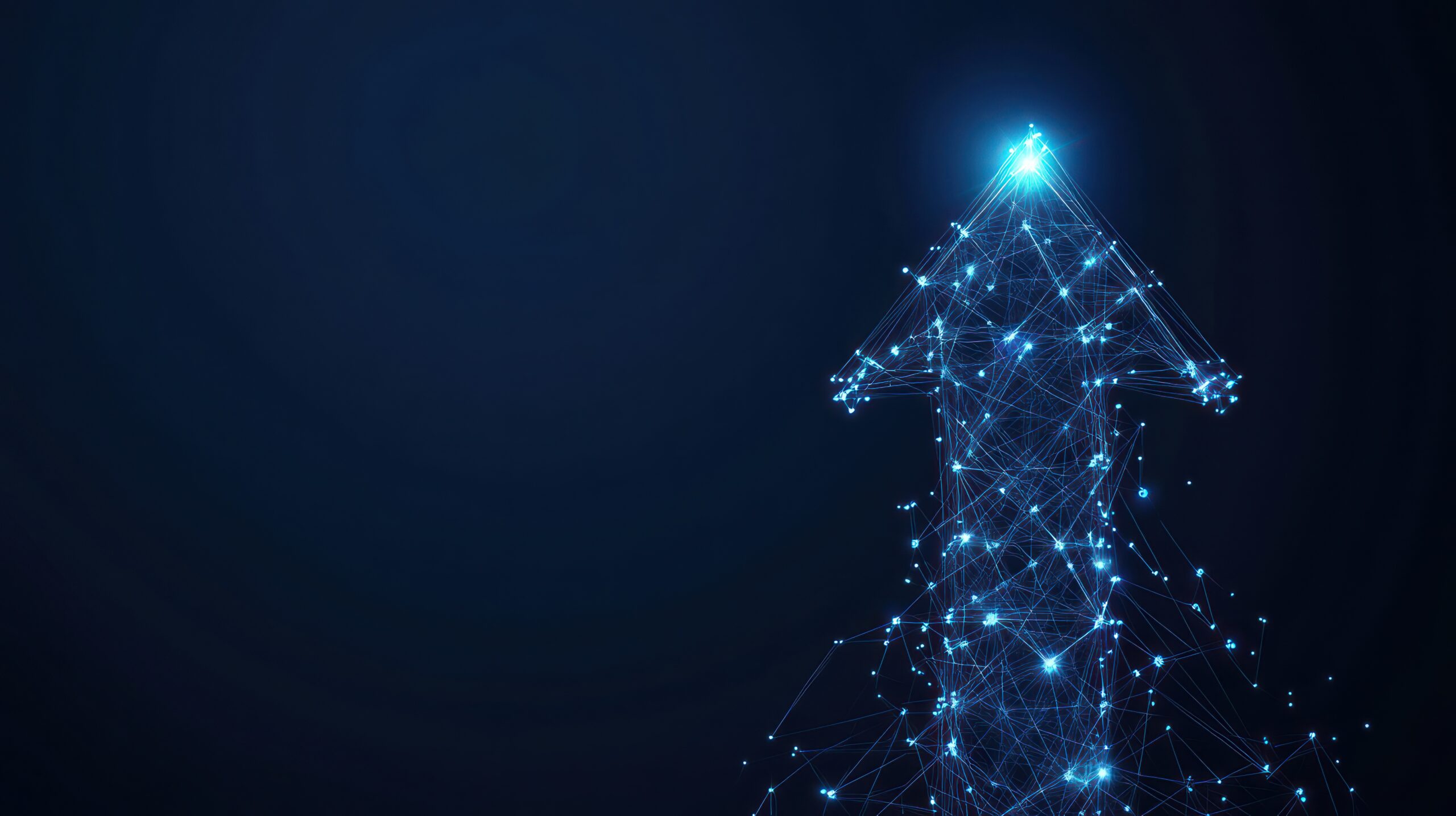 Abstract digital arrow  showing growth and progress