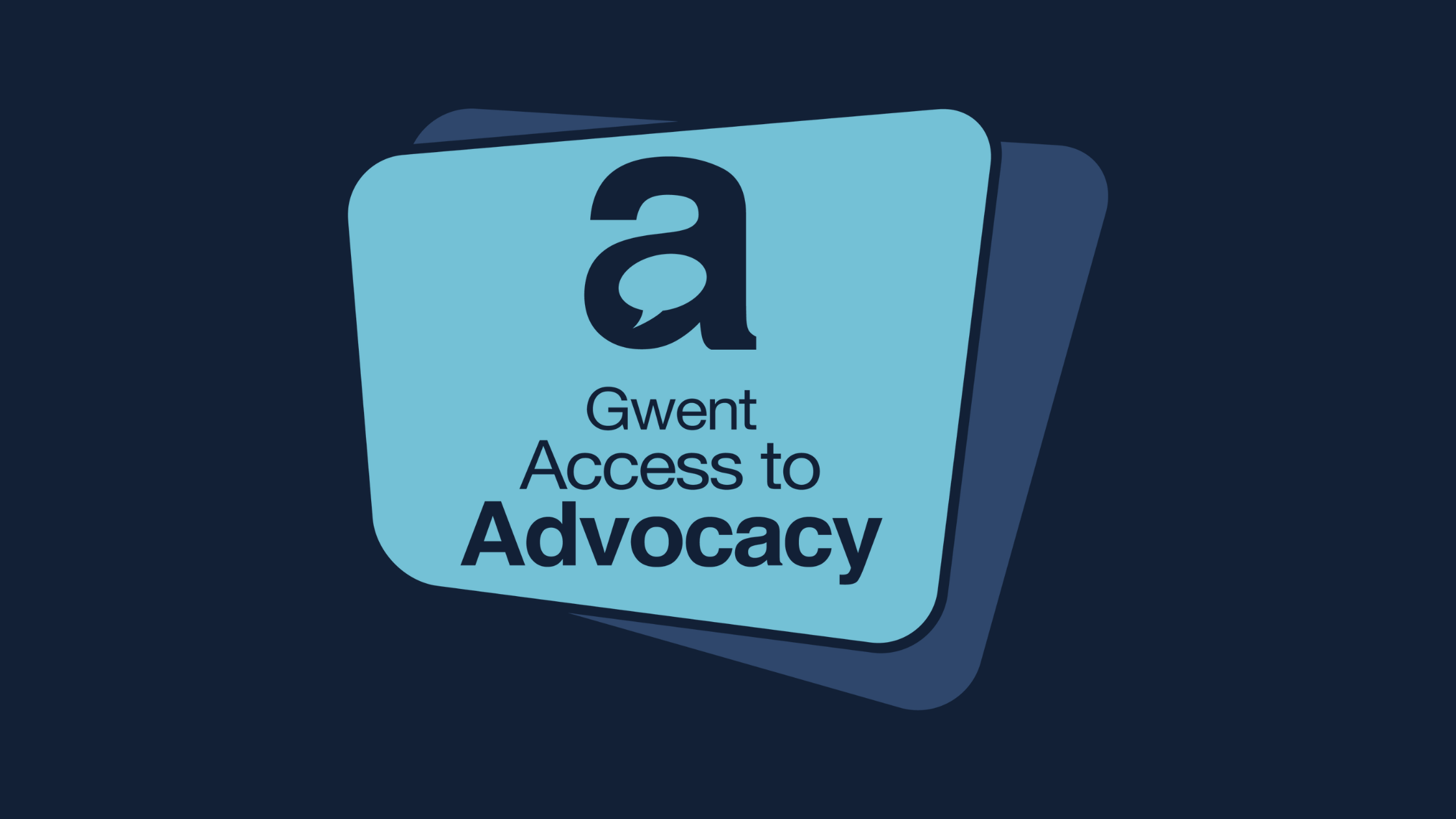 Gwent Access to Advocacy logo on a dark blue background