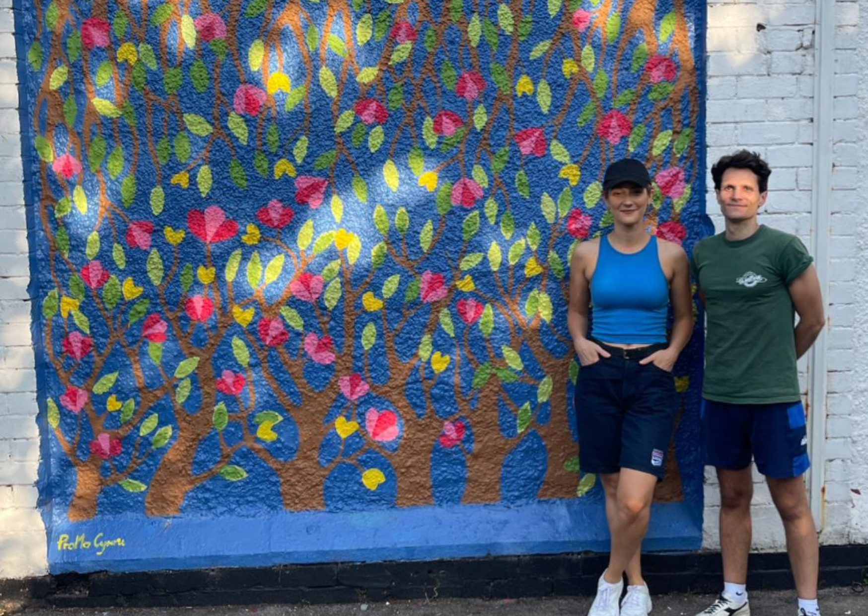 ProMo’s Augustė and Daniele who worked on the mural