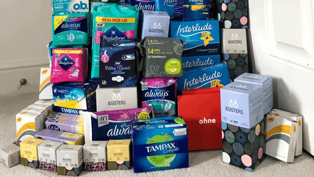 Sanitary Products in a big pile