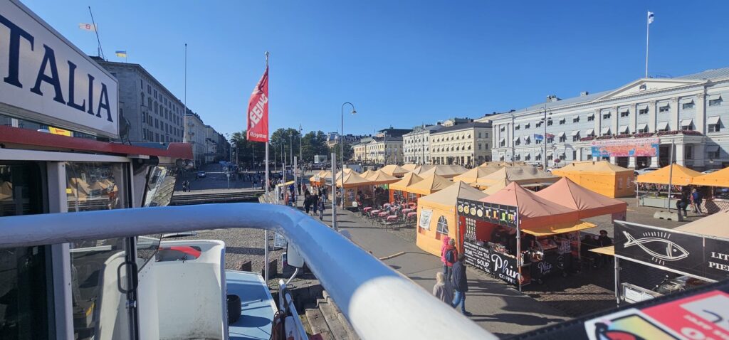 Aerial view of Helsinki marketplace